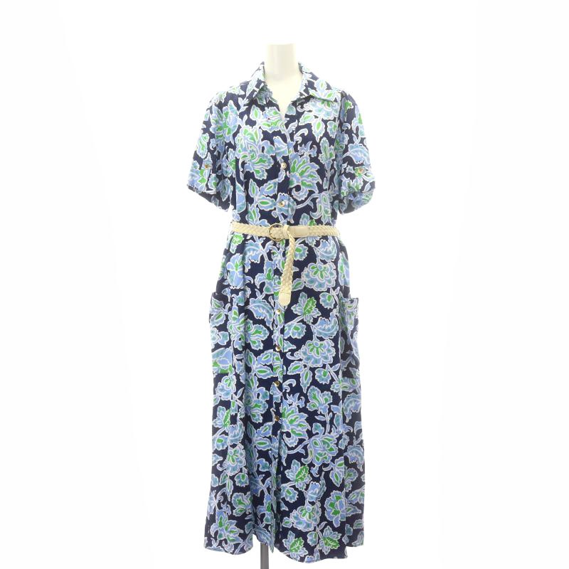 未使用品 ザラ ZARA 花柄シャツワンピース ロング マキシ丈 半袖 