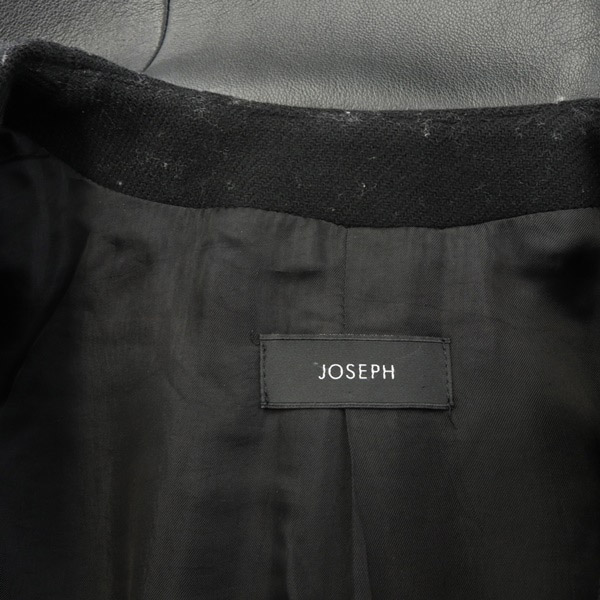 ジョセフ JOSEPH ノーカラーコート ラムレザー アウター ロング