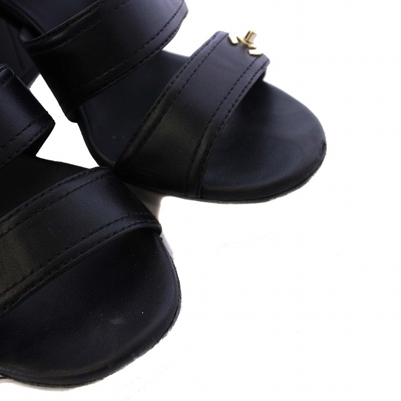 シャネル CHANEL ココマーク サンダル チャンキーヒール ゴールド金具