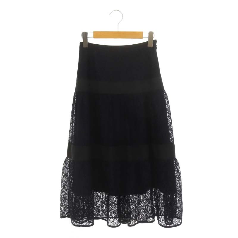 新品タグ付】 IENA ハード圧縮スカート フレアー ウール パープル 34  