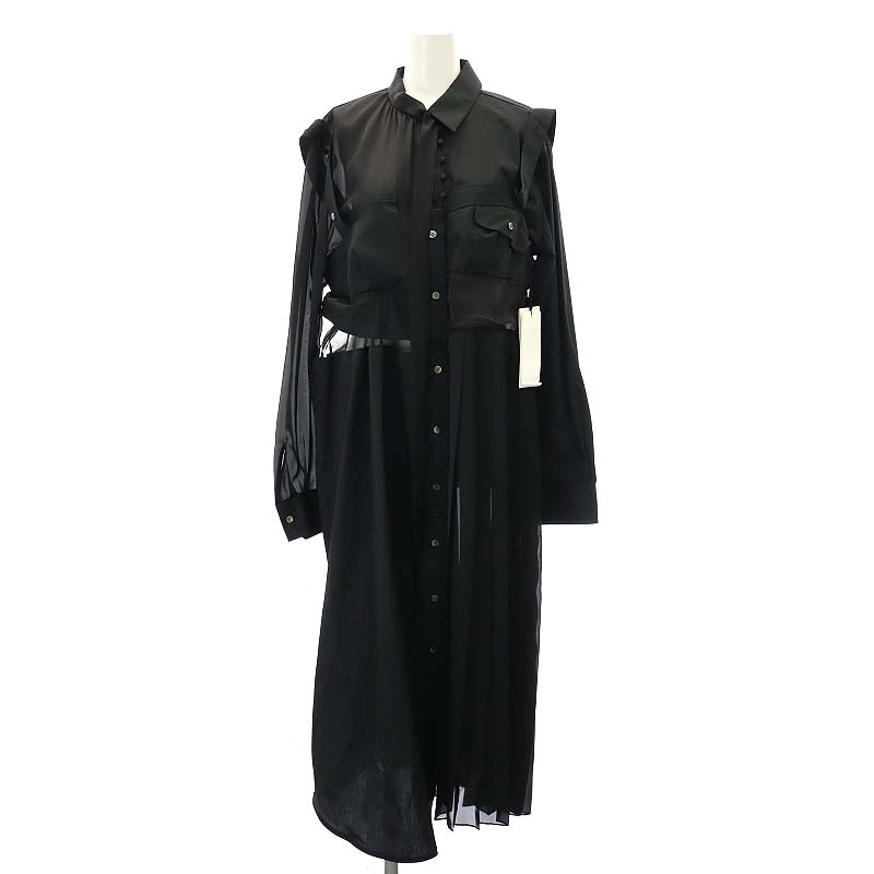未使用品 サカイ sacai 22AW Cotton Poplin Dress ワンピース プリーツ 