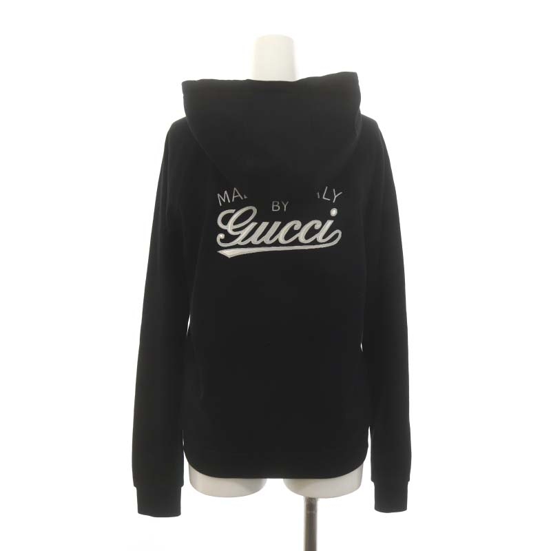 グッチ GUCCI バック刺繍 フルジップパーカー 長袖 フード付き 