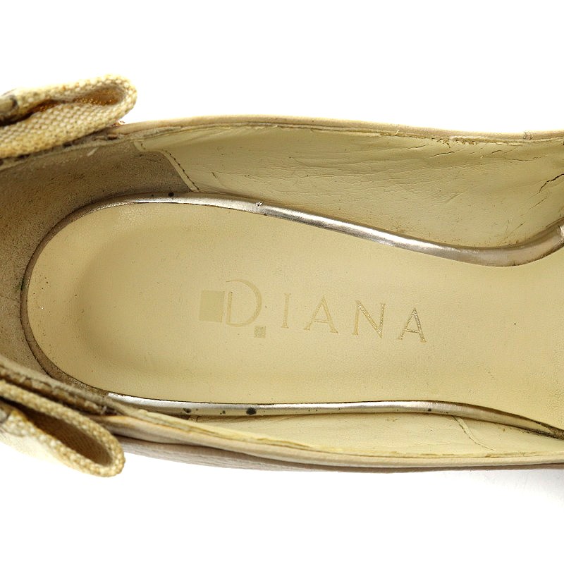 ダイアナ DIANA パンプス オープントゥ ハイヒール バックリボン