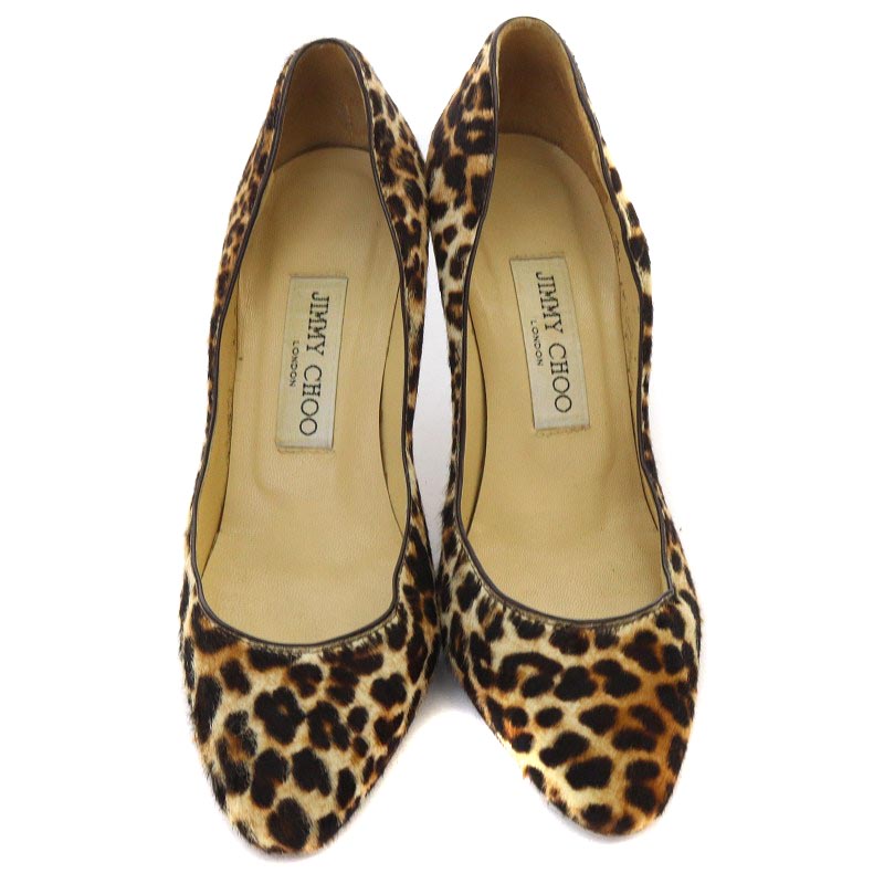 ジミーチュウ JIMMY CHOO レオパード ハラコ パンプス ピンヒール 35 