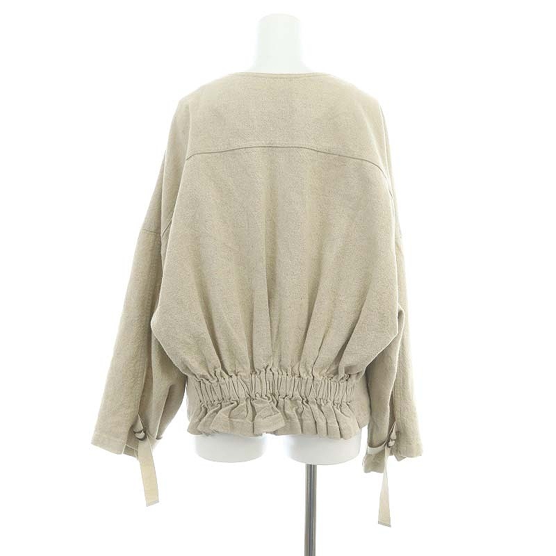 カルドファブリカ cardo fabrica リネン混 ジャケット ノーカラー V  