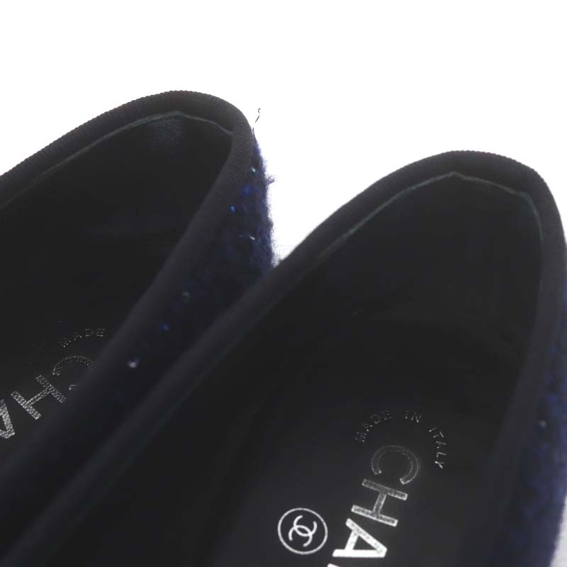 シャネル CHANEL ココマーク ツイード フラットバレエシューズ