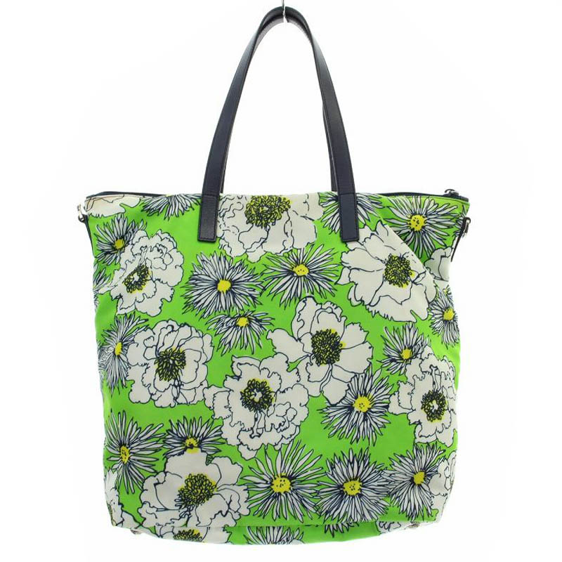 PRADA 花柄 ハンドバッグナイロン
