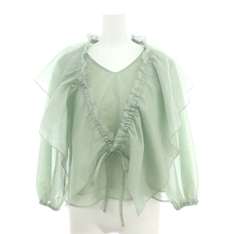 ジャスグリッティー JUSGLITTY 24SS マルチWAYオーガンブラウス 長袖 V 