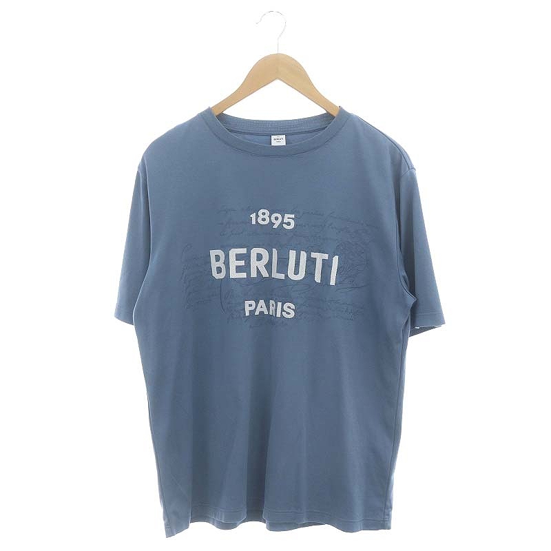 BERLUTI 刺繍入りTシャツブルーベルルッティメンズ BERLUTI 刺繍入りTシャツブルーベルルッティメンズ