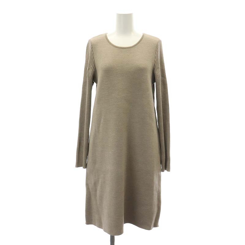 フォクシー FOXEY Knit Dress Siena ワンピース ひざ丈 長袖 ウール 40 