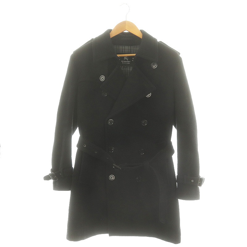 バーバリー ブラックレーベル ウールトレンチコート ブラック LL バーバリーブラックレーベル BURBERRY BLACK LABEL ウール
