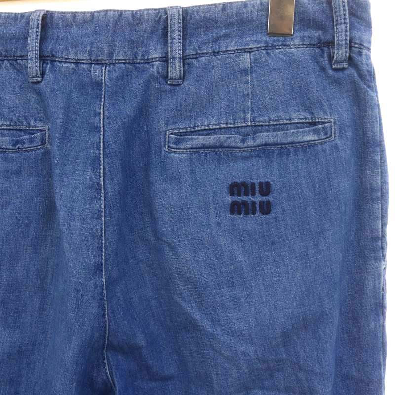 ミュウミュウ miumiu 23AW シャンブレーデニム パンツ ジーンズ
