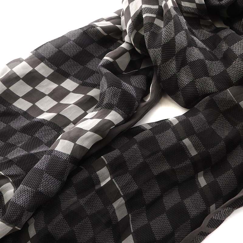 ルイヴィトン LOUIS VUITTON ストール スカーフ 大判 シルク 絹 黒