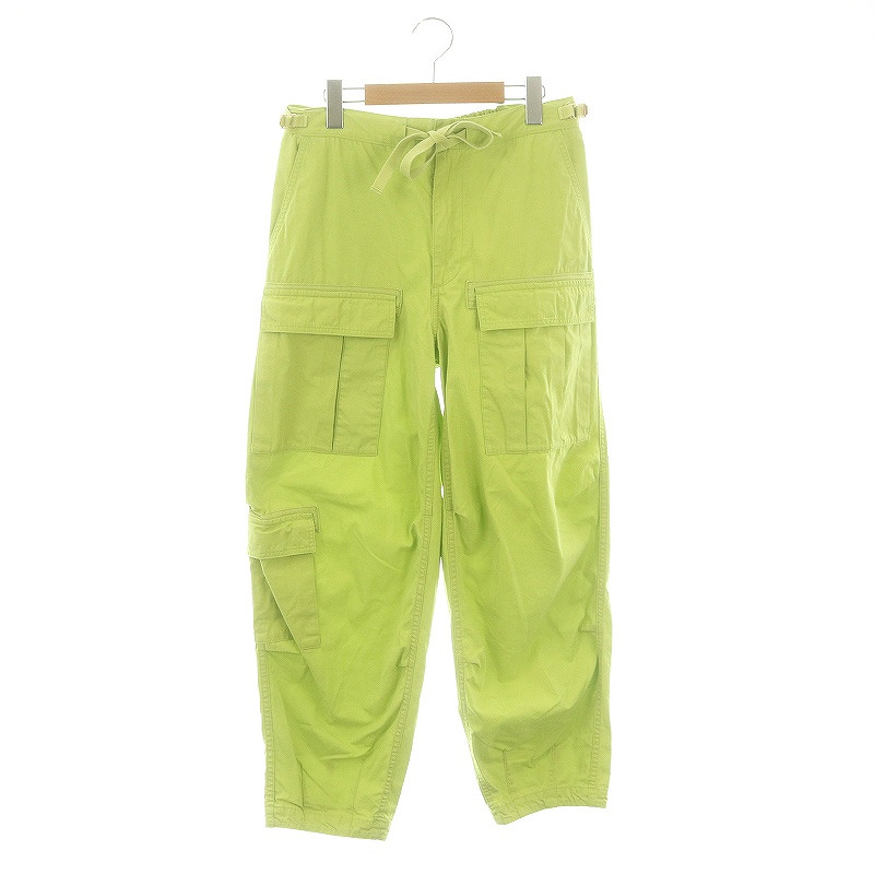 ドゥロワー Drawer カーゴパンツ ジッパーフライ イージー 38 黄緑