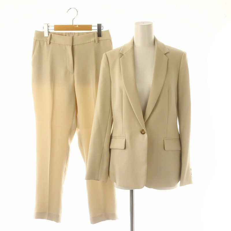 プラステ　セットアップ　パンツ　ポリエステルオックス　S/S　ベージュ プラステセットアップパンツスーツポリエステルオックスS/Sベージュ
