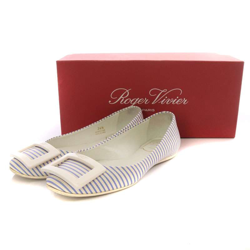 ロジェヴィヴィエ ROGER VIVIER フラットストライプ パンプス 34.5