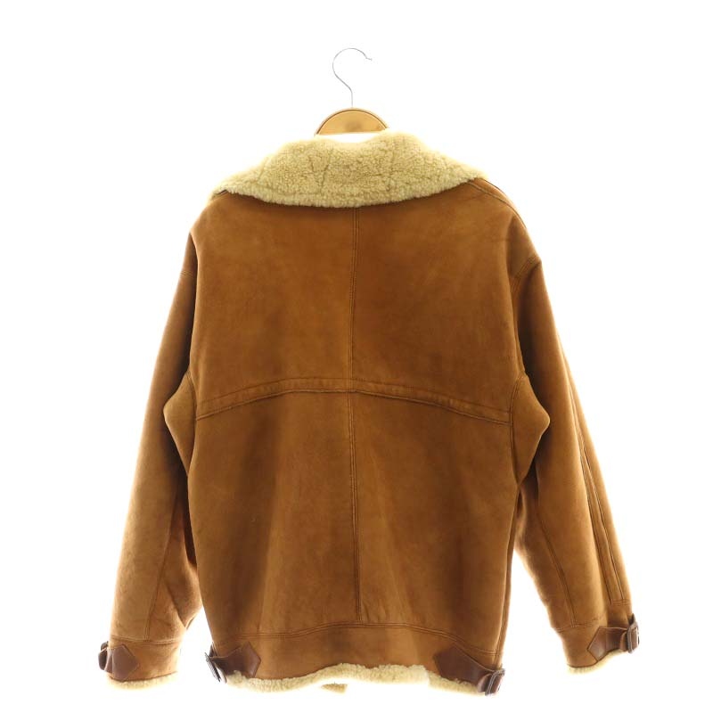 ポールスミス PAUL SMITH ムートン ライダース ジャケット 羊革 40 茶 