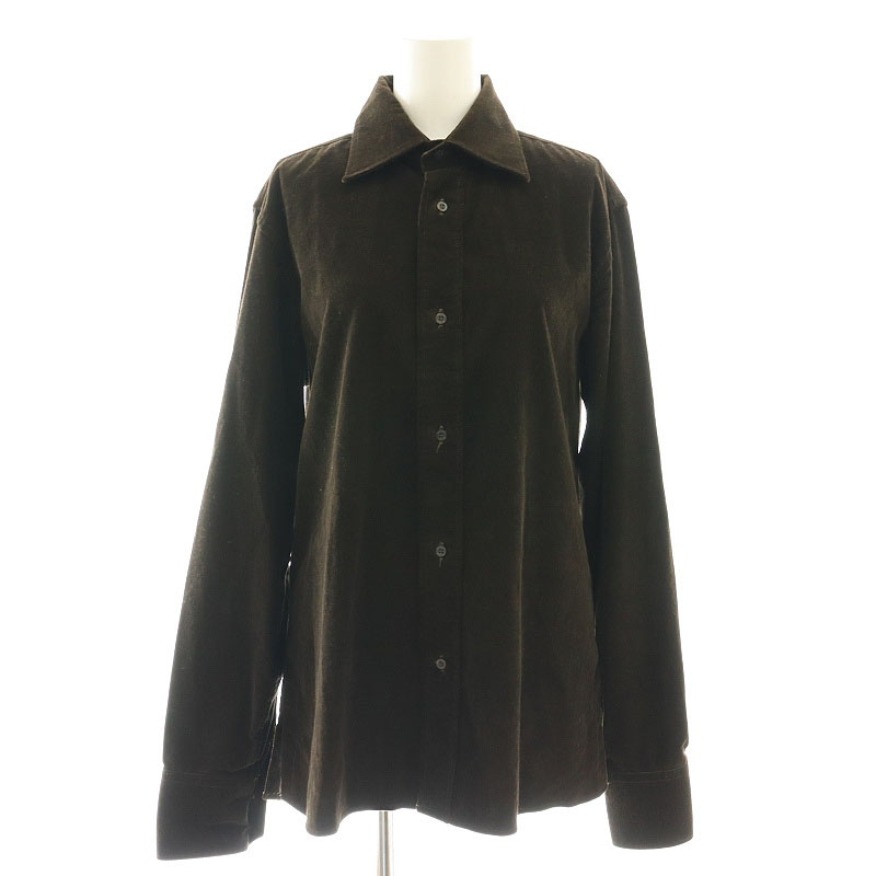 グッチ GUCCI コーデュロイ 長袖シャツ 38/15 茶色 ブラウン /ES □OS  