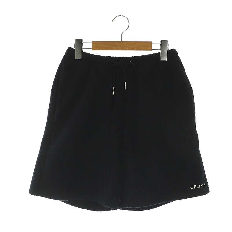 CELINE 黒 ショートパンツ L CELINE ロゴ入り 黒ショートパンツ
