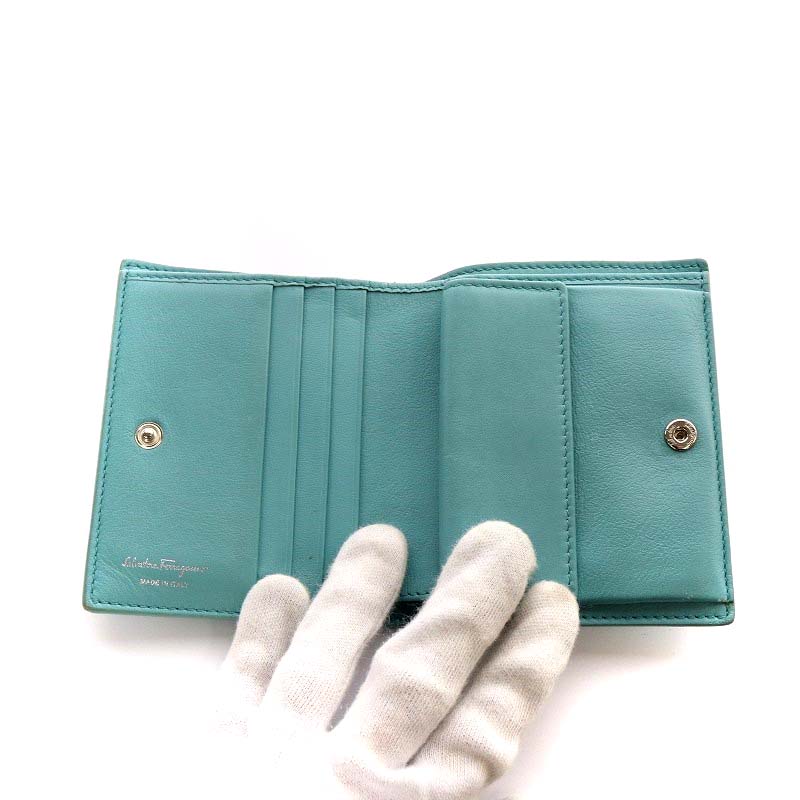 サルヴァトーレフェラガモ VIVA BOW ビバ ヴァラ レザー財布二つ折り財布 FERRAGAMO サルヴァトーレフェラガモ VIVA BOW Bi-Fold Wallet
