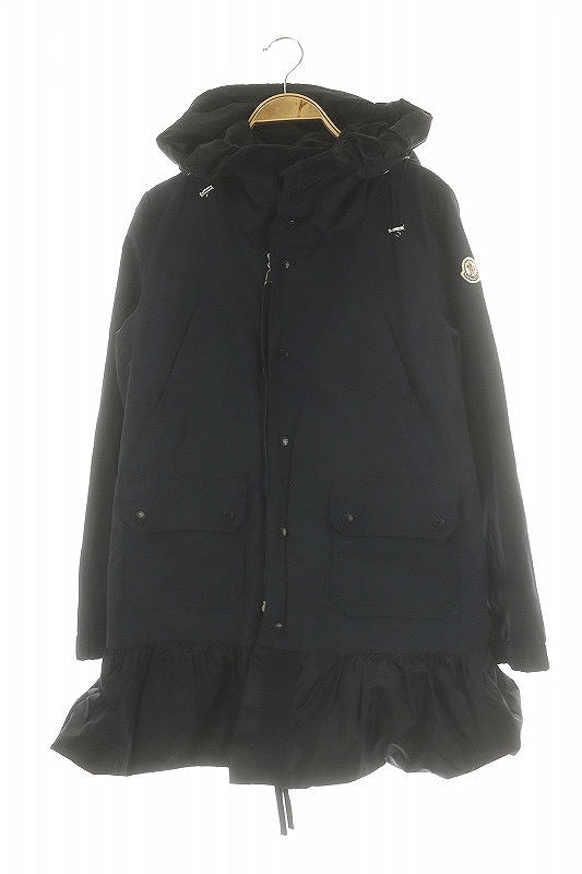 MONCLER ブラックスプリングコート モンクレール Mutche 黒 スプリング