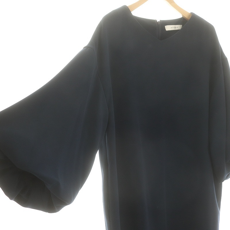 極美品 アドーア ソフトジョーゼットバルーンスリーブワンピース