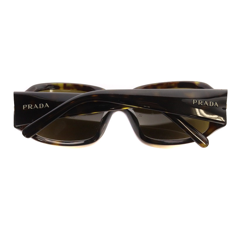 プラダ PRADA べっ甲風 スクエア サングラス 56□18 130 茶色