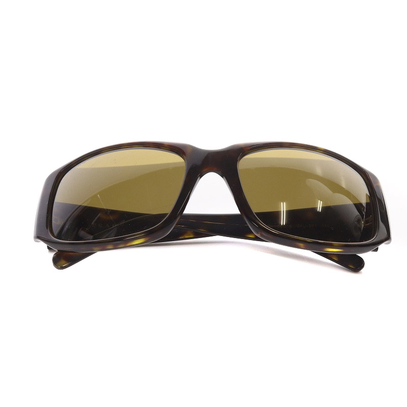 プラダ PRADA べっ甲風 スクエア サングラス 56□18 130 茶色