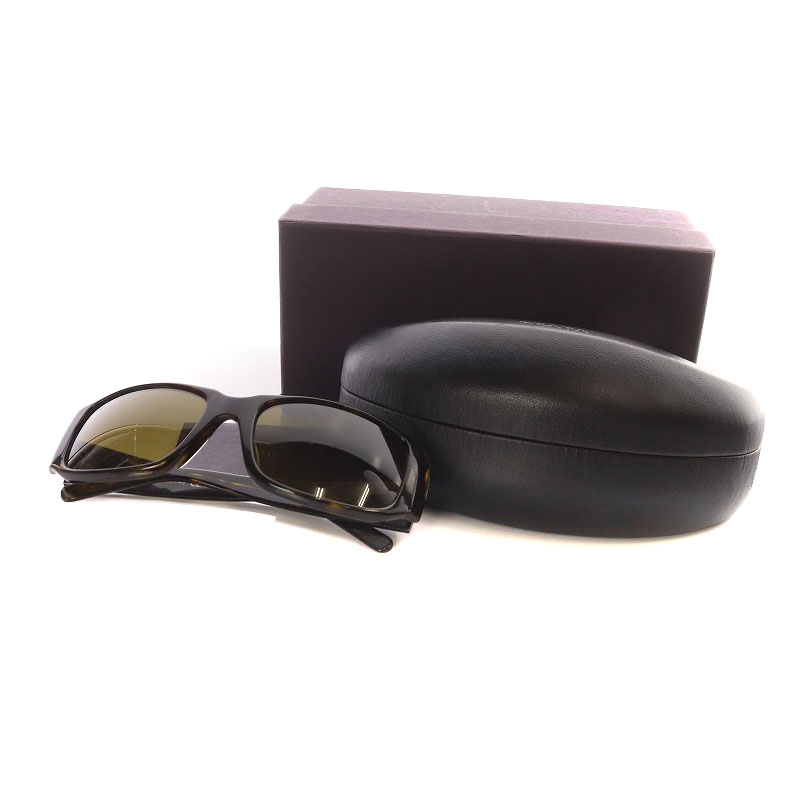 プラダ PRADA べっ甲風 スクエア サングラス 56□18 130 茶色
