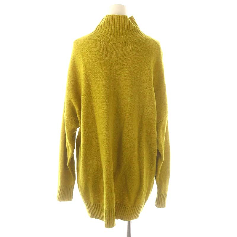 サクラ SACRA ミドルゲージ ハイネック ニット セーター 長袖 38 黃