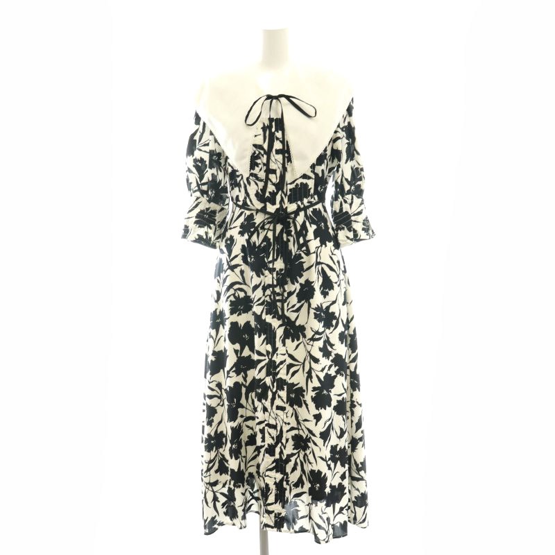 スナイデル SNIDEL 22AW ビッグカラープリントワンピース 七分袖