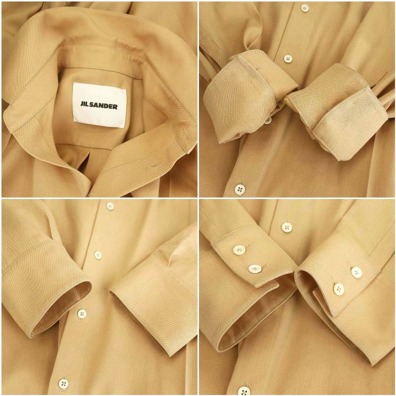 ジルサンダー JIL SANDER ウール シャツ 長袖 チュニック丈 32