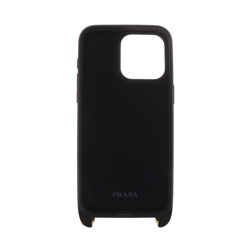 PRADA】iPhone14 Pro用 スマホケース ブラック 三角プレート 【公式通販】