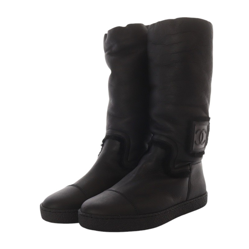 未使用品 シャネル CHANEL スポーツライン ムートンブーツ ミドル