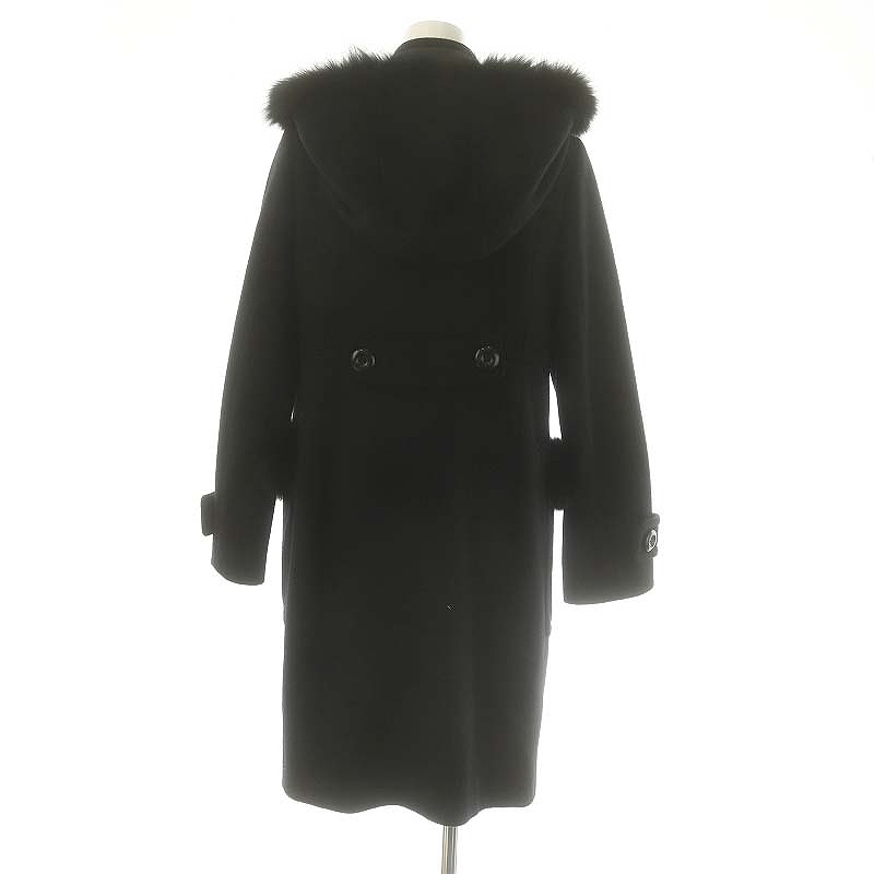 グレースコンチネンタル ダイアグラム ダッフルコート ブラック 黒 38