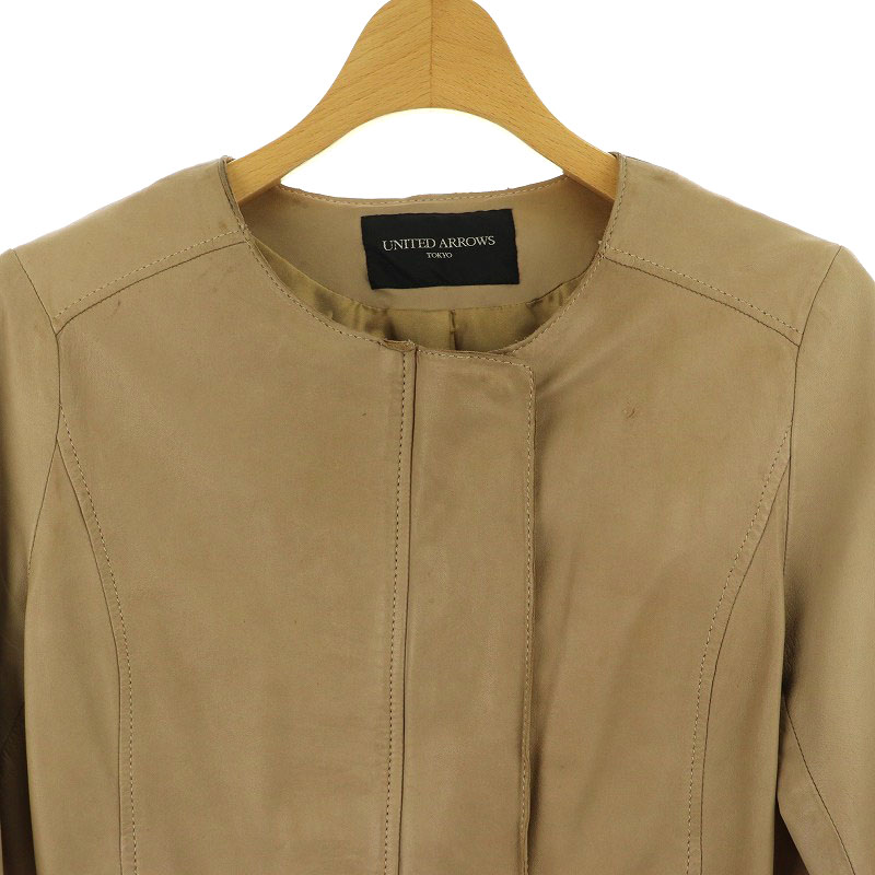 ユナイテッドアローズ UNITED ARROWS ラムレザー ノーカラージャケット