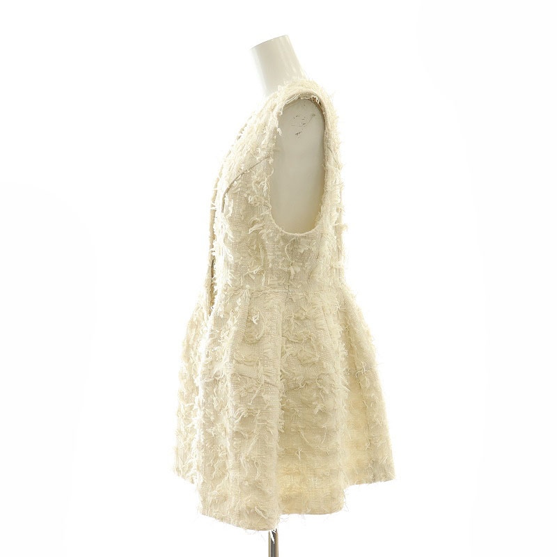 カデュネ CADUNE 24SS ペプラムジレ ノースリーブ 38 M オフホワイト