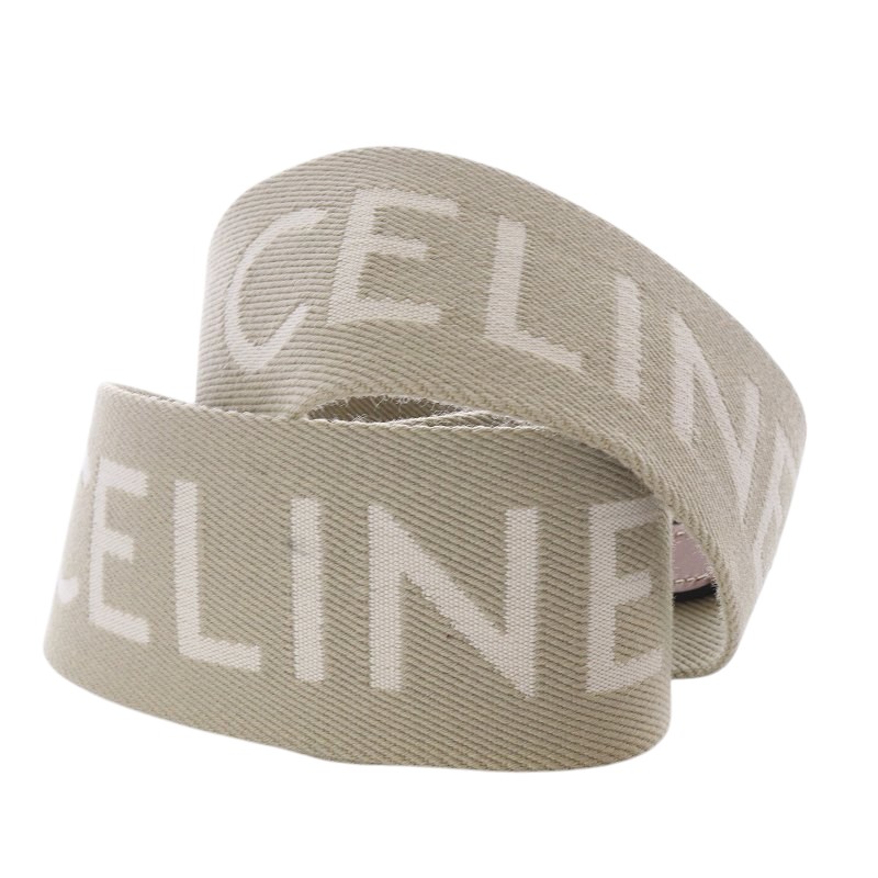 セリーヌ CELINE ロゴ ジャガード ショルダーストラップ ベージュ