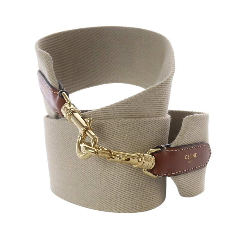 セリーヌ CELINE ロゴ ジャガード ショルダーストラップ ベージュ