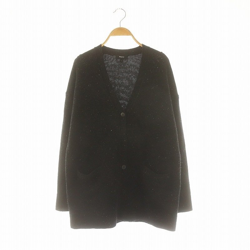セオリー 23AW woolcash donegal boxy os cardi カーディガン ニット 長袖 ウール カシミヤ混 S 黒 ブラック /MI ■OS レディース セオリー Theory 23AW woolcash donegal boxy os cardi