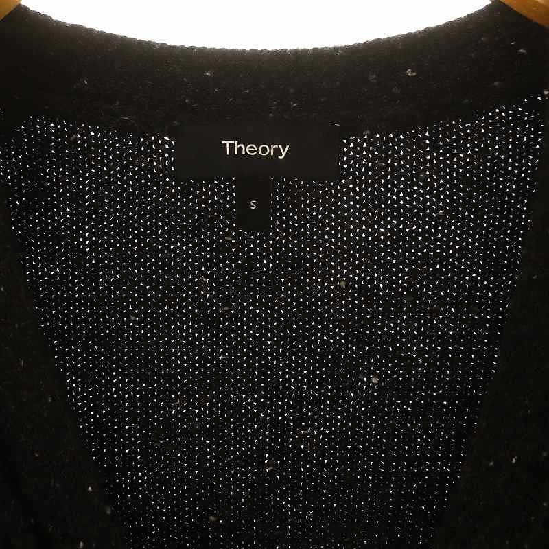 セオリー 23AW woolcash donegal boxy os cardi カーディガン ニット 長袖 ウール カシミヤ混 S 黒 ブラック /MI ■OS レディース セオリー Theory 23AW woolcash donegal boxy os cardi