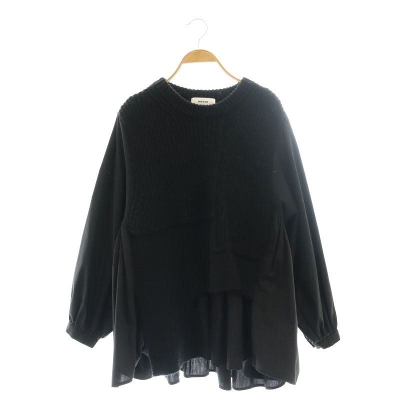 マチャット MACHATT フレアドッキングシャツニット セーター 長袖  