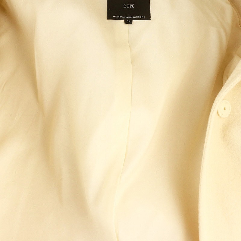 23区 オンワード樫山 vingt-trois ウールリバー フード付き ミドル丈