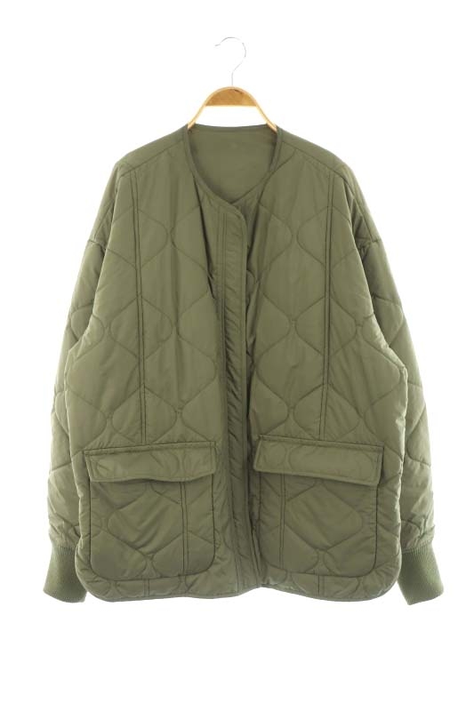 キャラクス CALUX QUILTED JACKET リバーシブルジャケット ノーカラー 