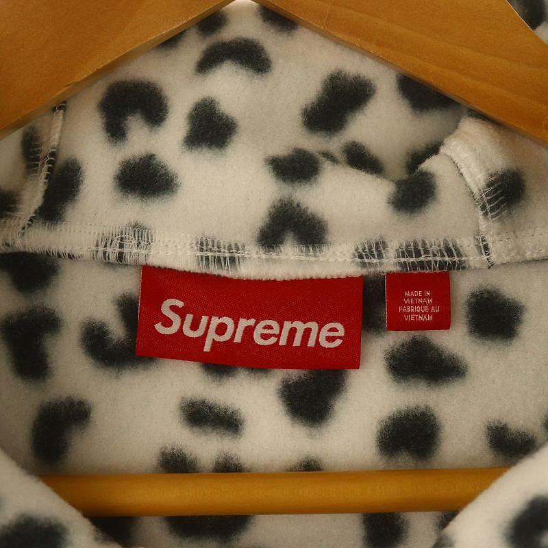 【美品☆ダルメシアン柄☆☆レーヨン混】シュプリームハーフジップパーカー即完売 国内正規 Supreme 14SS Fur Pullover Dalmatio ダルメシアン