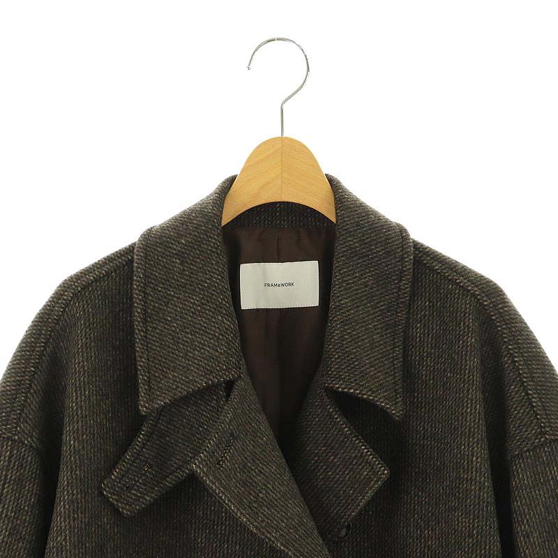 ★値下げ★ピンチェックバルカラーショートコート FRAMeWORK（フレームワーク）の「ピンチェックバルカラーショート