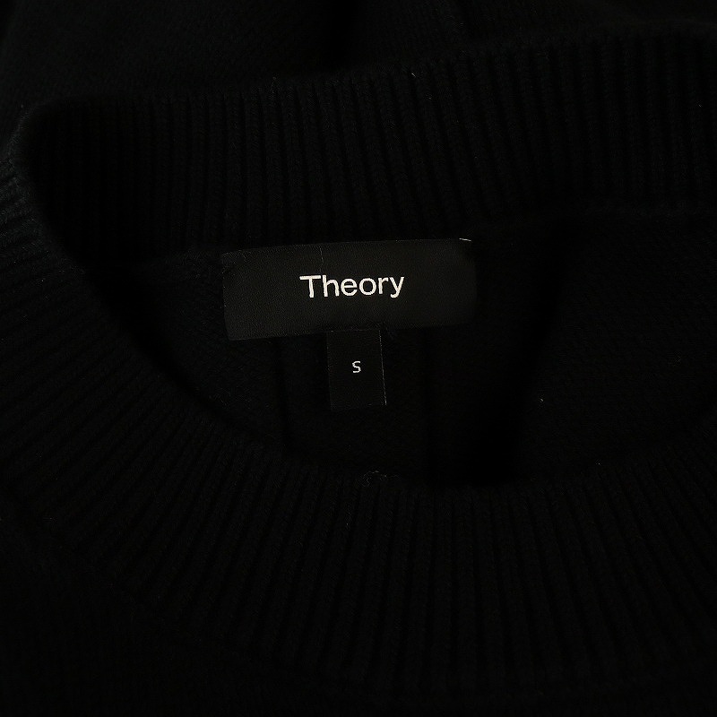 セオリー Theory 23AW CLEAN COTTONCASH LINE STITCH PO プルオーバー ニット セーター 長袖 カシミヤ混 S 黒 ブラック /HK ■OS レディー セオリー Theory 23AW CLEAN COTTONCASH LINE STITCH PO プル