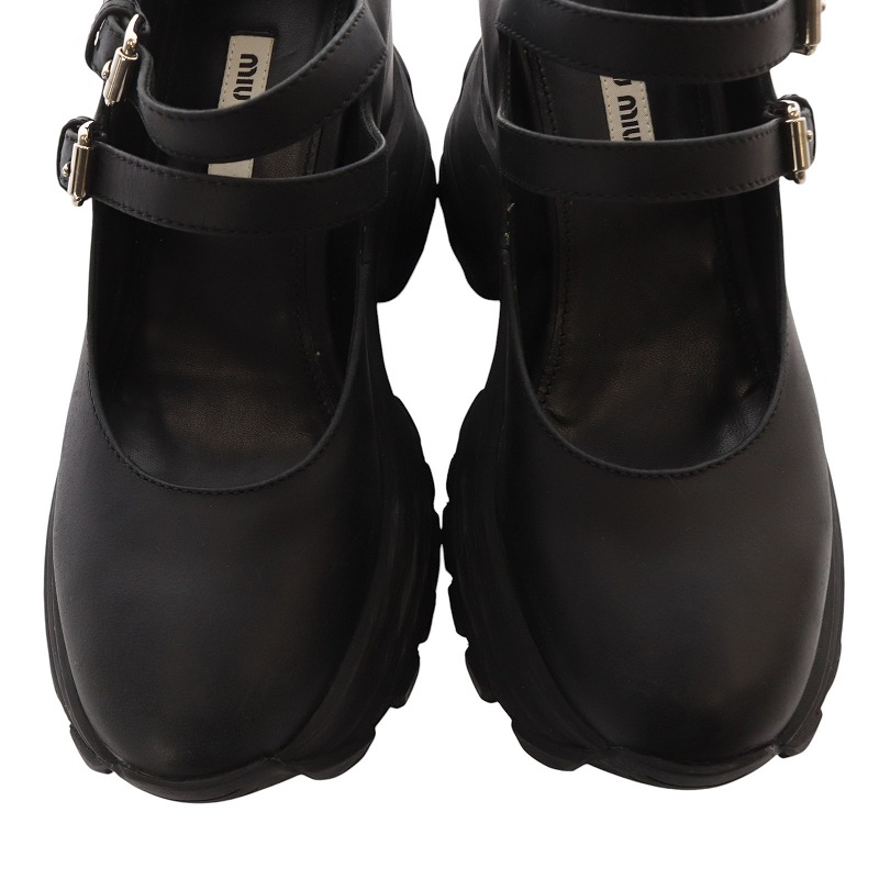 【新品未使用】miumiu メリージェーンレザーシューズ 37 ミュウミュウ メリージェーン シューズ - メルカリ