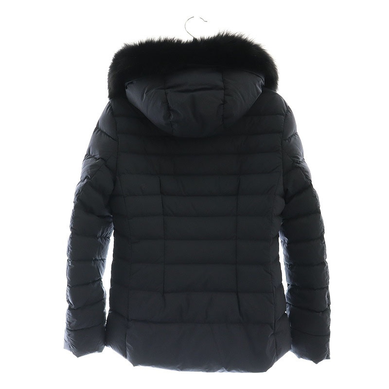 UNTITLED ブラックダウンジャケット ファー付き アンタイトル UNTITLED ナイロン フォックスファー付き ダウン