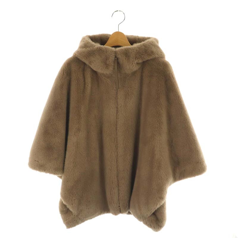 2回着用 カデュネ ファー コート キャメル系 38 カデュネ CADUNE 23AW ファーコート ジャケット アウター フード付き